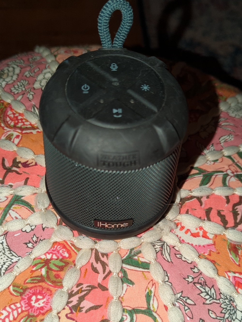 iHome Portable Bluetooth Speaker - Black with Teal Loop